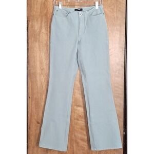 CAMBIO Kate Jeans Bandless Mid-Rise Bootcut Grey Green Stretch 8